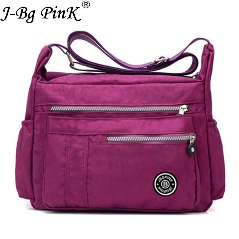 J-BG PinK Women Famous Brand Big Nylon Shoulder Beach Bag Casual Tote Female Crossbody Bags sac Femme Bolsa Feminia