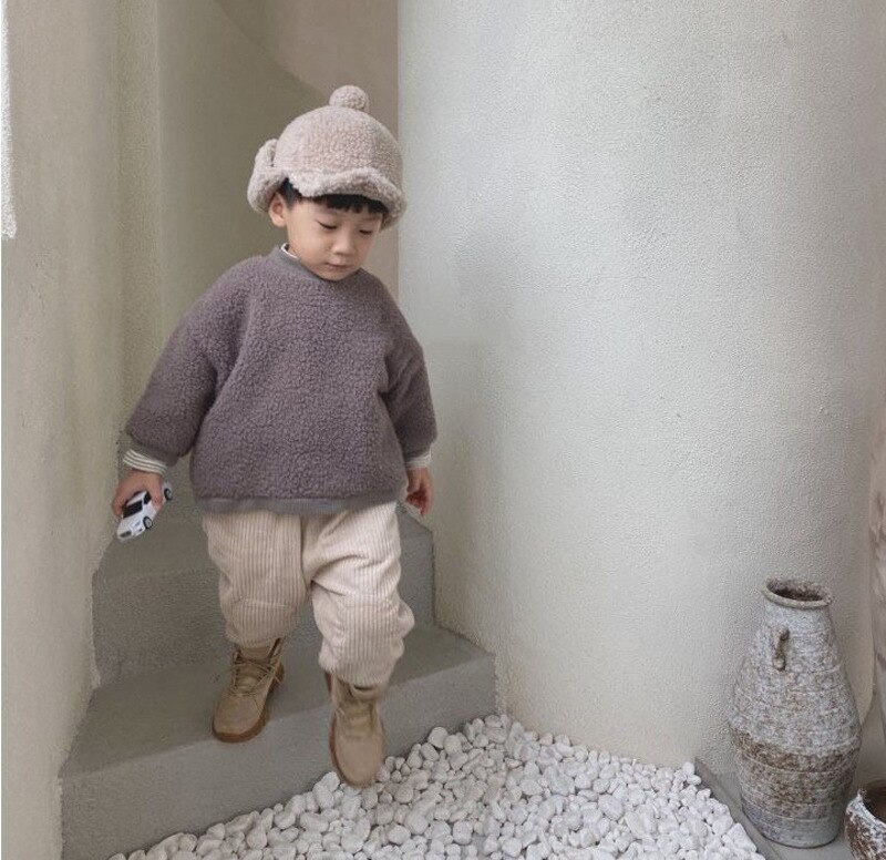 Pantalon en velours côtelé pour bébé garçon et fille, sarouel décontracté, couleur unie, ample, à la , printemps automne
