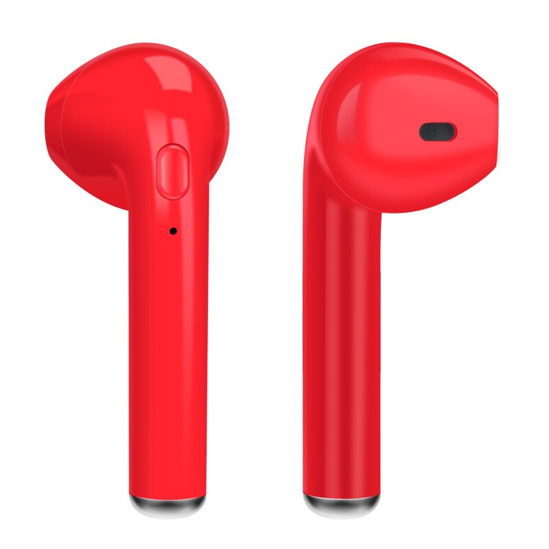 I7 i7s tws Auricolare Bluetooth Auricolari Auricolare senza fili del trasduttore auricolare Con Il Mic con cavo Per Apple Samsung Huawei xiaomi LG telefoni: Double Red