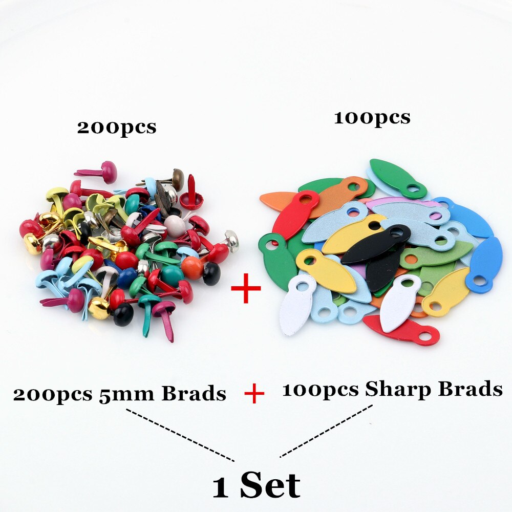 300pc de Scrapbooking Mini Brads con foto marco girar cerradura para DIY álbum de fotos adornos para libro de recortes botones sujetadores: Default Title