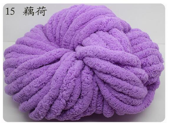 1pc = 250g gör-det-själv super skrymmande armstickningsull 2.5cm tjocka mattor stickat chenille chunky garn för stickning för handstickning: 15 lila