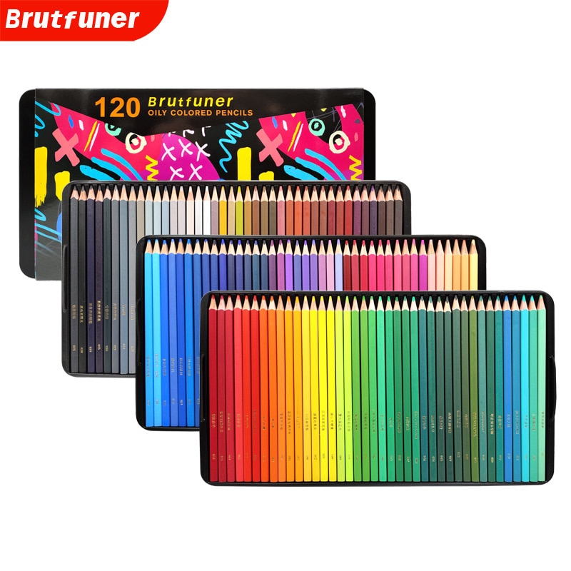 Brutfuner 72/120Colors Oily Color Pencils Square Trendy Pastel Colored