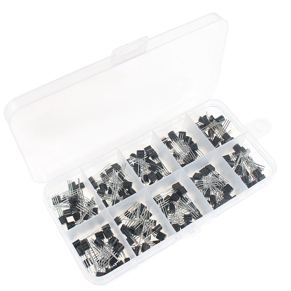 50-900PCS Transistors kit NPN PNP S8050 S8550 S9012 2N3904 2N3906 C1815 A1015 MJE13001 BC327 BC337 BC517 BC547 BC548 BC549 BC558
