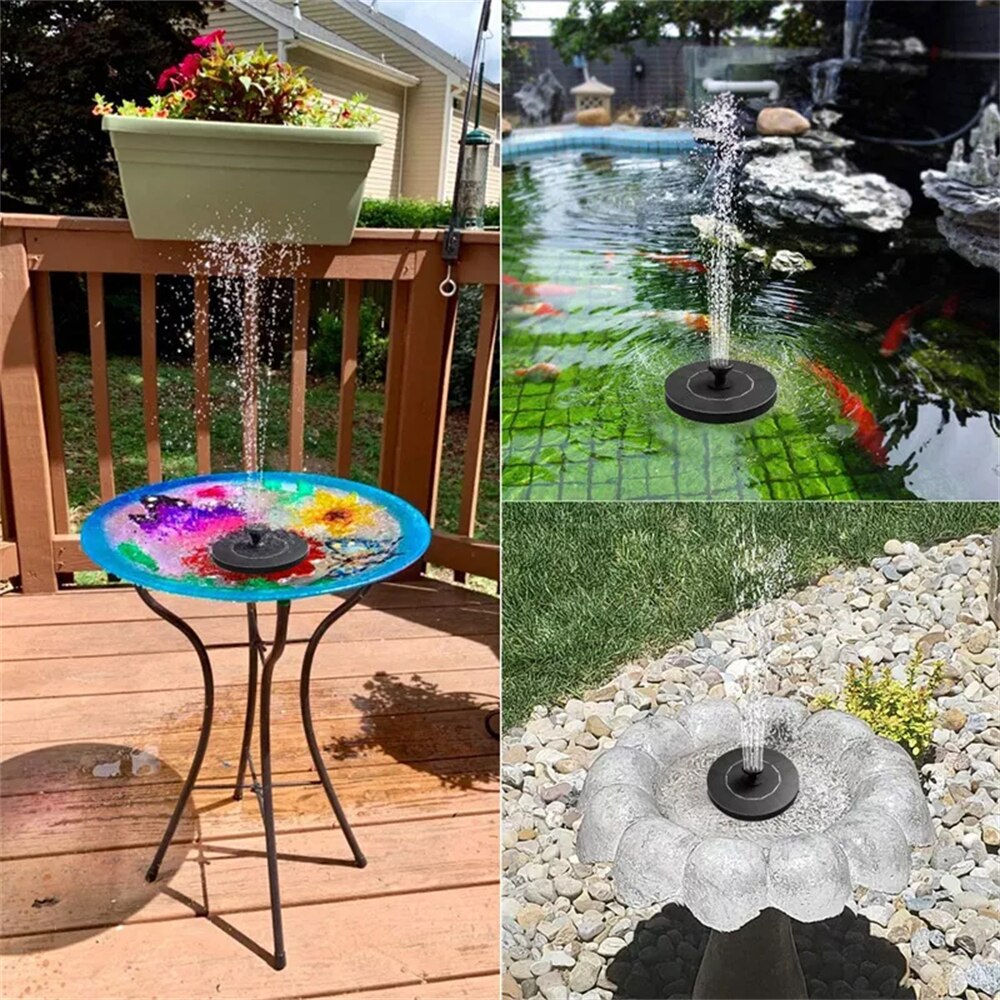 Floating Solar Fountain Garden Water Fountain Pool Pond Decoration Solar Powered Solar Bird Bath Water Pumps Garden Decoration