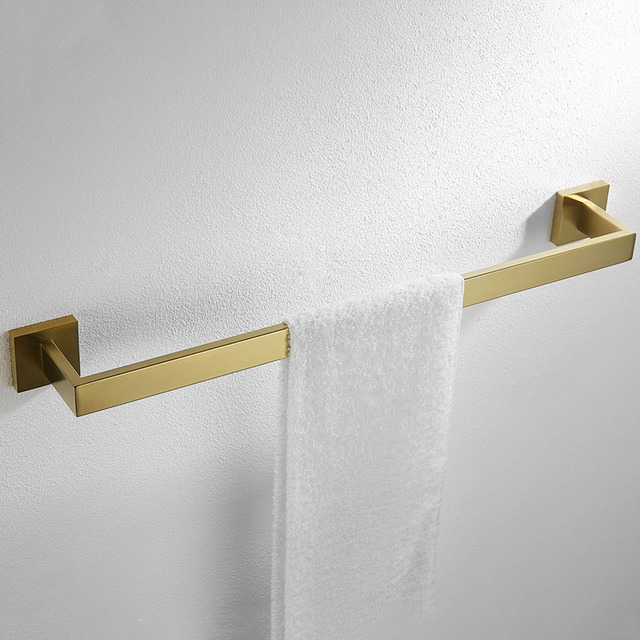 Brushed Gold Bathroom Accessories Hardware Towel Bar Rail Toilet Paper Holder Towel Rack Hook Soap Dish Toilet Brush: Blue