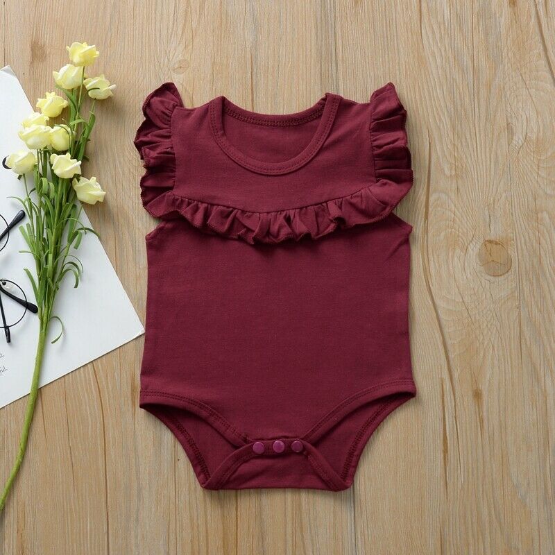 Infants Baby Girl Clothes Sleeveless Cotton Romper Jumpsuit Playsuit Outfit Set