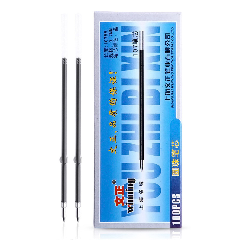 50 Stks/set 0.7 Mm Balpen Vulling Zwart Rood Blauw Inkt Kantoorbenodigdheden Universele 107 Mm Lengte Druk Vervangbare Schrijven vullingen