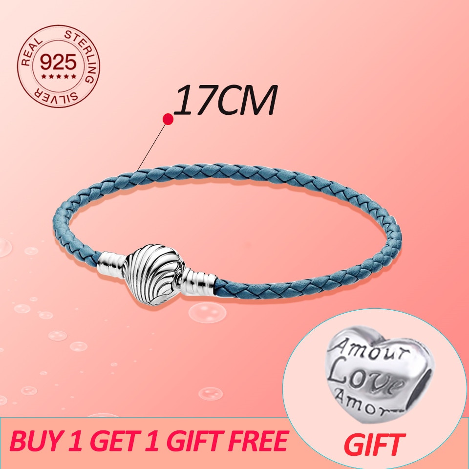 buy 1 get 1 free 925 Sterling Silver summer charm shell Bracelets "Suitable For Women wear DIY "