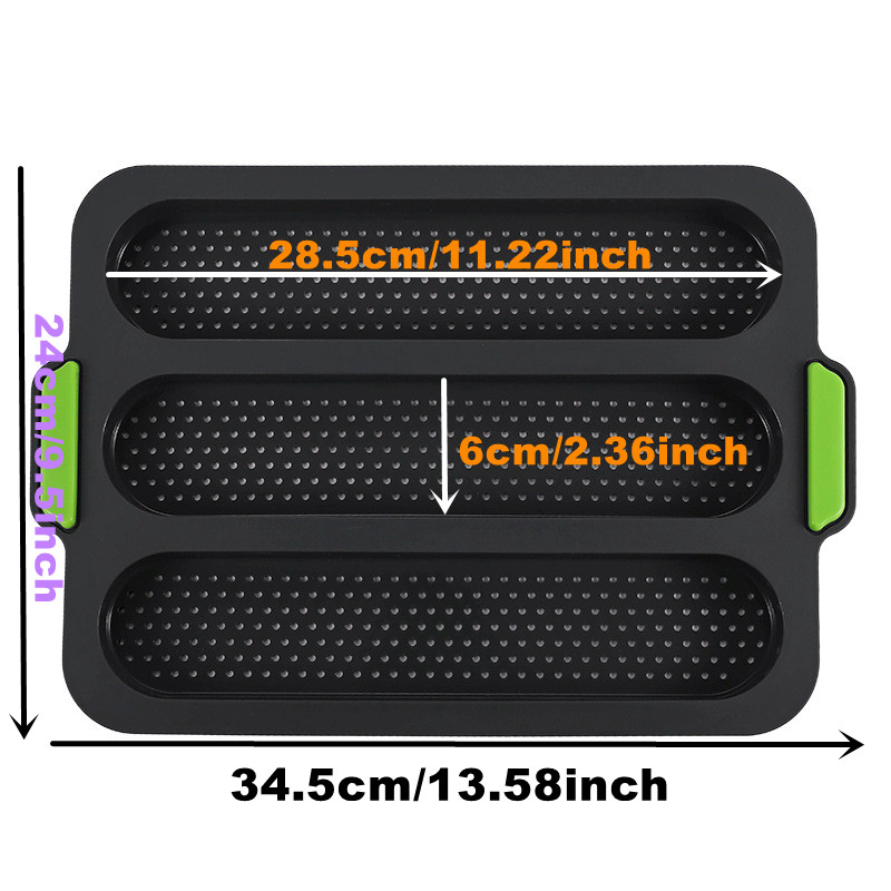 Hamburger Bun Mold Non-Stick Food Grade Silicone Bread Loaf Pan Baguette Pan French Bread Baking Forms Burger Buns Sandwich Tray: Dark Khaki