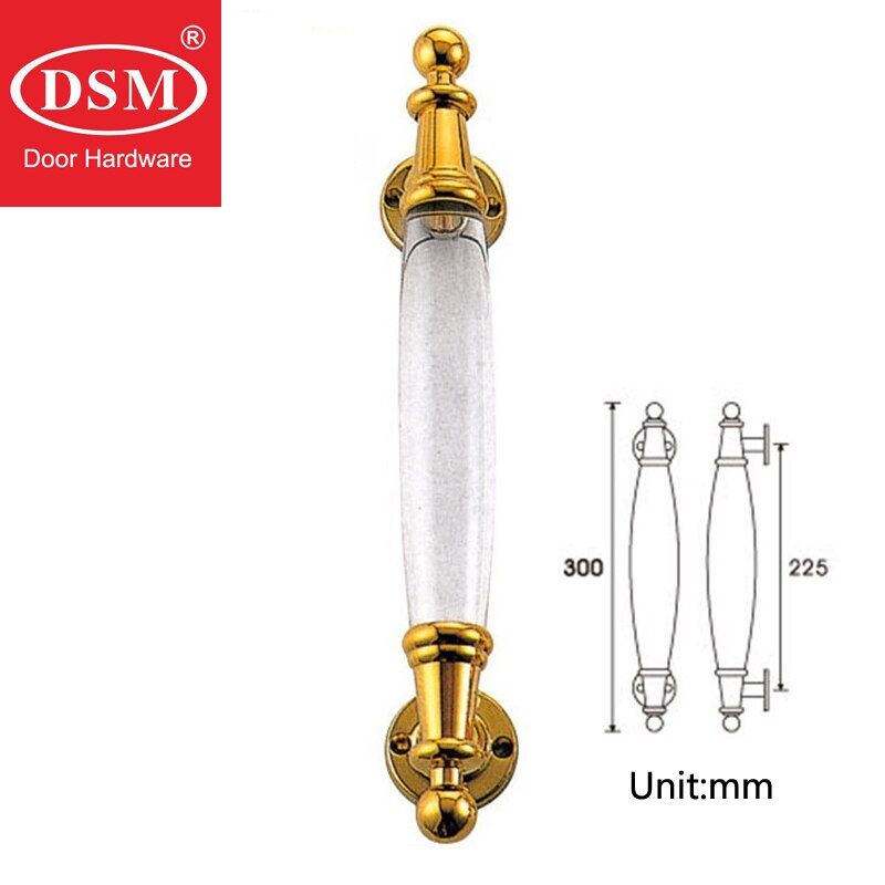 Clear Acrylic Plexiglass Pull Handle Entrance Door Handle For Entry/Front Wooden Doors PA-376A-L300mm