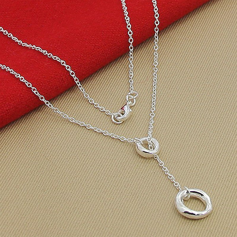 Collier rond en argent 925 pour femmes, bijoux à la