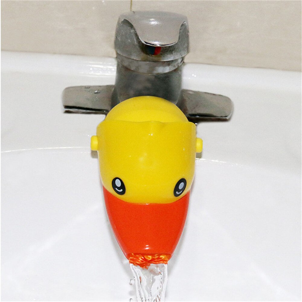 1Pcs Cute Animal Duck Elephant Dolphin Shape Water Faucet Extension Water Tap Extender For Kids Children Hand Washing Bathroom: Yellow Duck