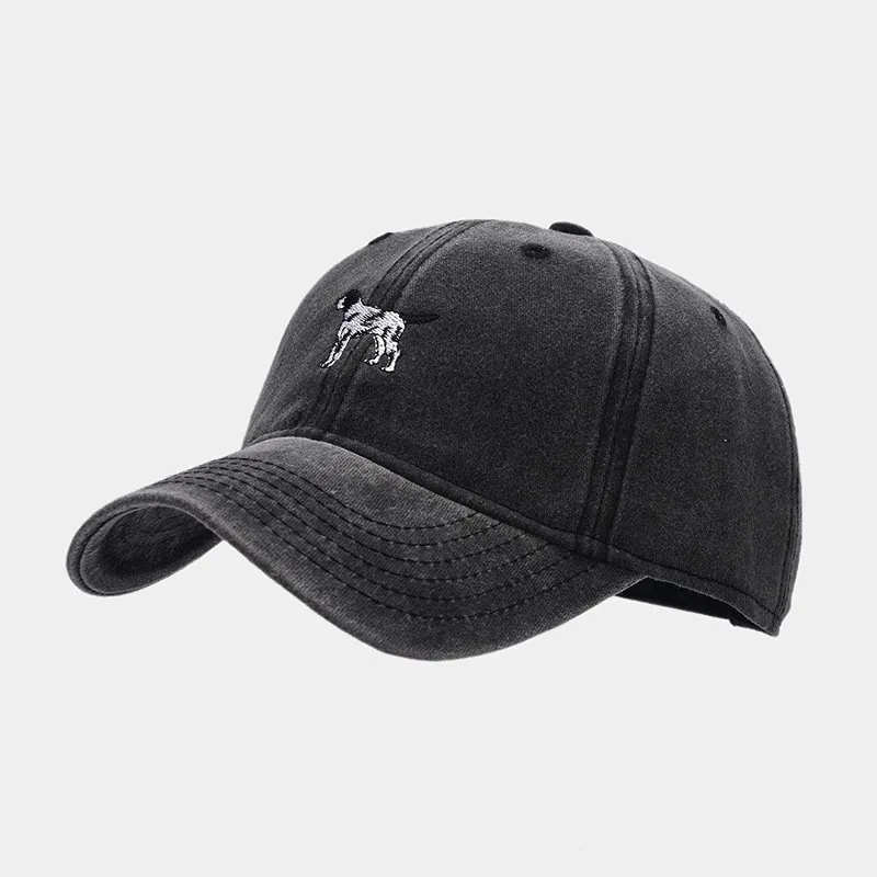 Gorra de béisbol con bordado de perro de dibujos animados para hombre y mujer, gorro ajustable, Snapback, para exteriores, para las cuatro estaciones, 11: Negro