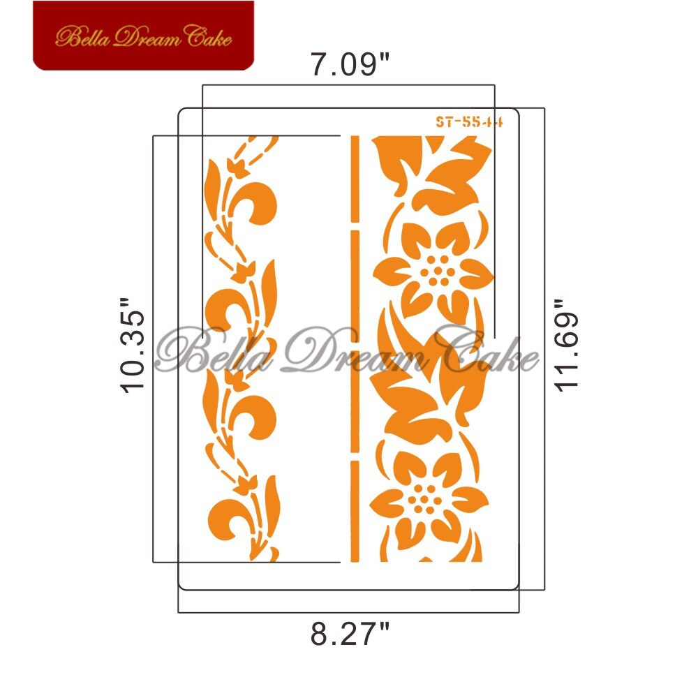 Flower Leaf Pattern Cake Stencil Plastic Layering Stencils DIY Scrapbooking Drawing Stencils Christmas Home Decoration Template: ST-5544