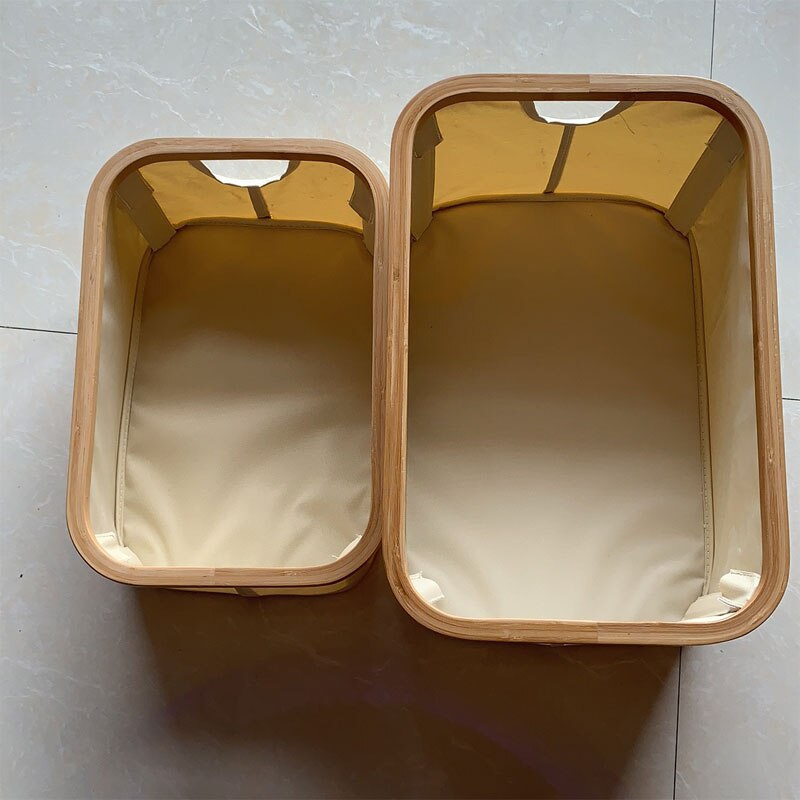 Laundry Basket with Lid Large Bamboo Dirty Clothes Hamper with Handle Waterproof Collapsible Laundry Hamper Storage
