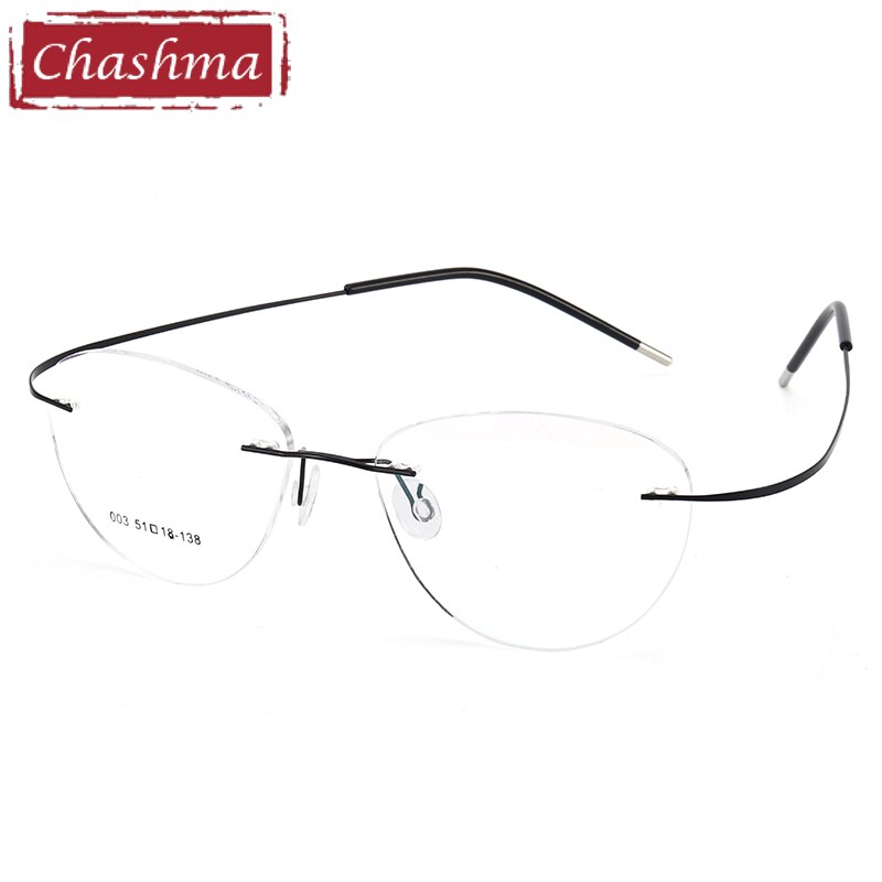 Lunettes en titane ultraléger lunettes optiques, monture pour hommes et femmes, verres transparents: Black