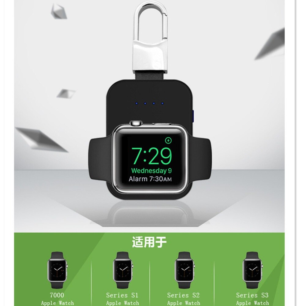 Qi trådløs oplader til apple watch band 4 42mm/38mm iwatch 3 4 bærbart smart ur ekstern batteripakke nøglering powerbank