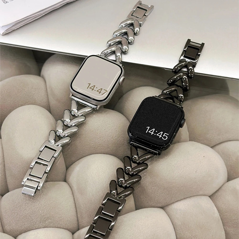Metallarmband für Apfel Uhr 10 Band 46 mm 42 mm 41 mm 44 mm 45 mm 40/49 mm Damenarmband Gürtelarmband iWatch Serie 9 8 7 Se Ultra