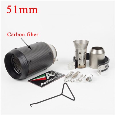 Carbon Fiber Escape System with DB kille Universal 51MM 60MM AR Austin Racing Motorcycle Exhaust Pipe For GSXR600 Z1000 ER6N K7: C