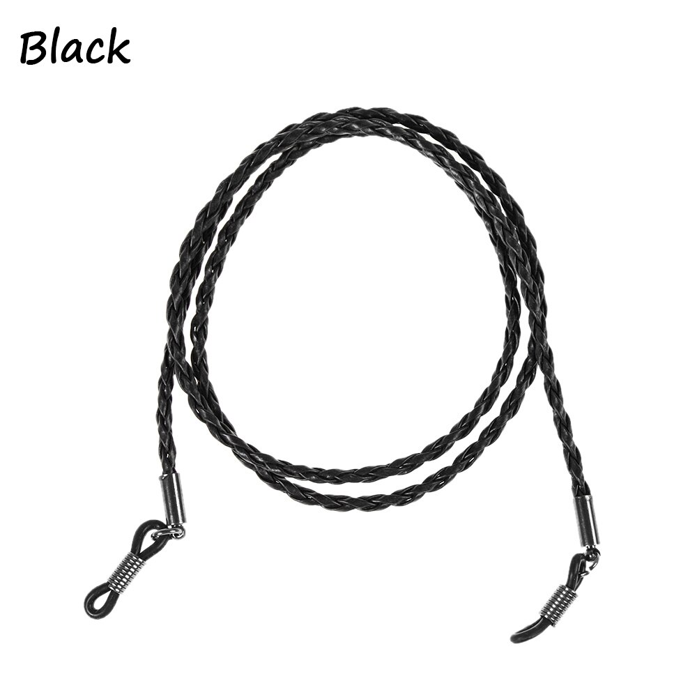 1PC Colorful Leather Eyeglass Chain 6 Colors Adjustable Glasses Neck Strap Sunglasses Lanyard Unisex Eyewear Accessories: black