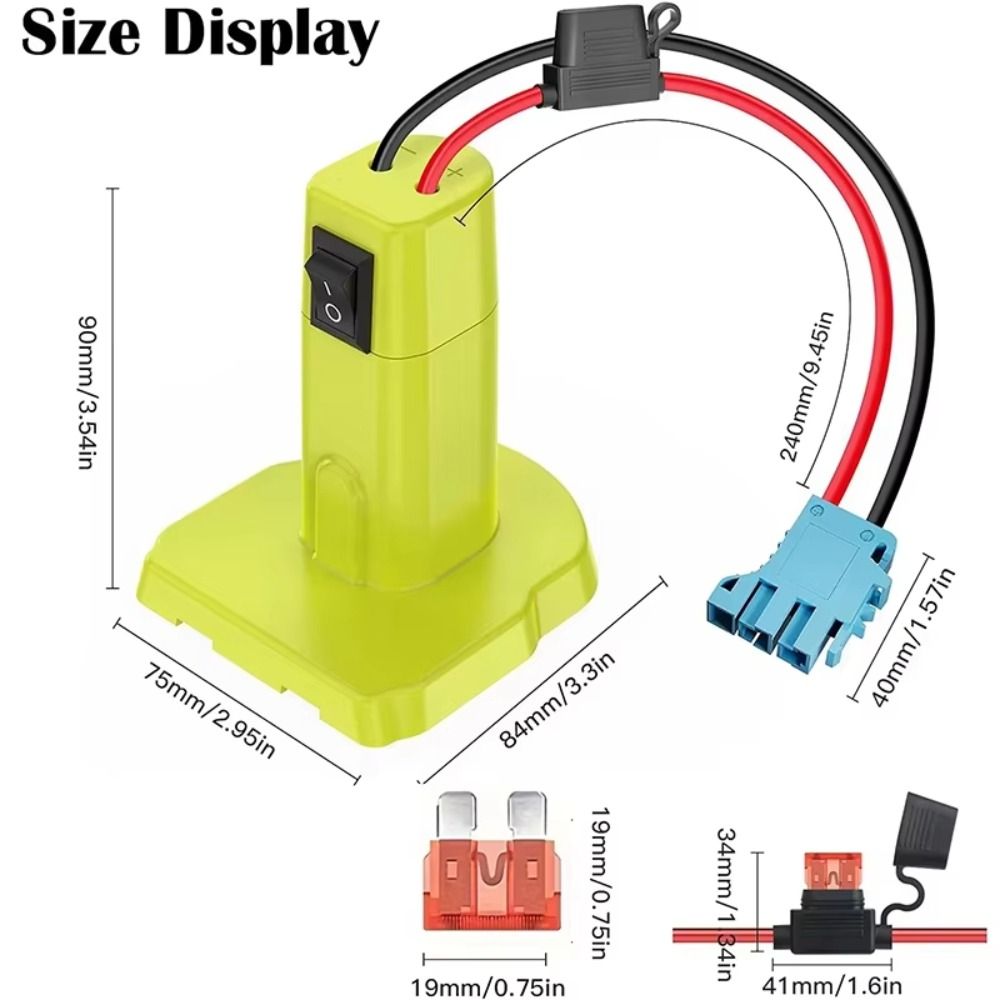 With Fuse Switch Power Wheels Adapter 12AWG Wire High Performances Connection Battery Adapter Connector Safety