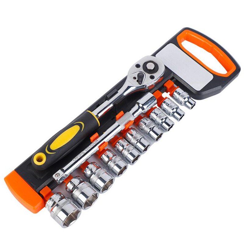 Botique-12 Pieces 3/8 inch Ratchet Socket Wrench Set Hexagon Socket Wrench Auto Repair Tool Wrench Socket Repair Tool: Default Title