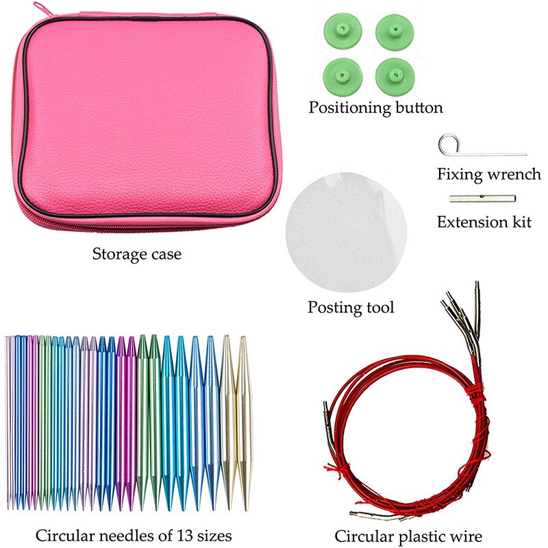 Nonvor pyöreä neulonta ruostumattomasta teräksestä valmistetut neulat pitkät kaapelit täysikokoiset vaihdettavat neulontapuikot