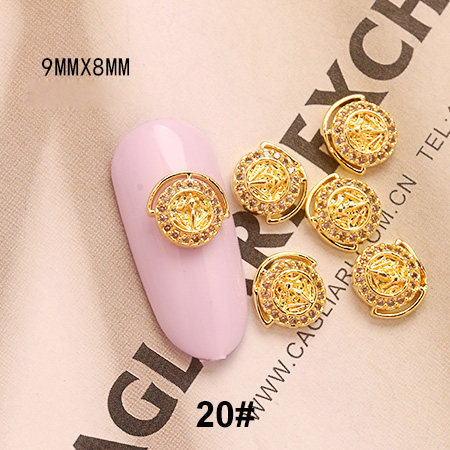 Bijoux en métal pour ongles, breloques en diamant, décoration pour manucure, 5 pièces