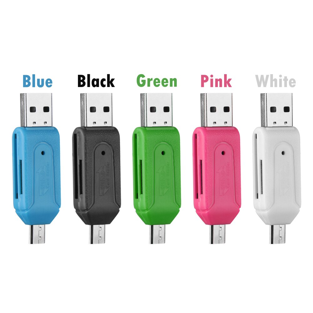 1PC 2 in1 Type-C & USB OTG Memory Card Reader Universal Micro USB TF/SD Card Reader Phone Extension Headers Adapter Accessories