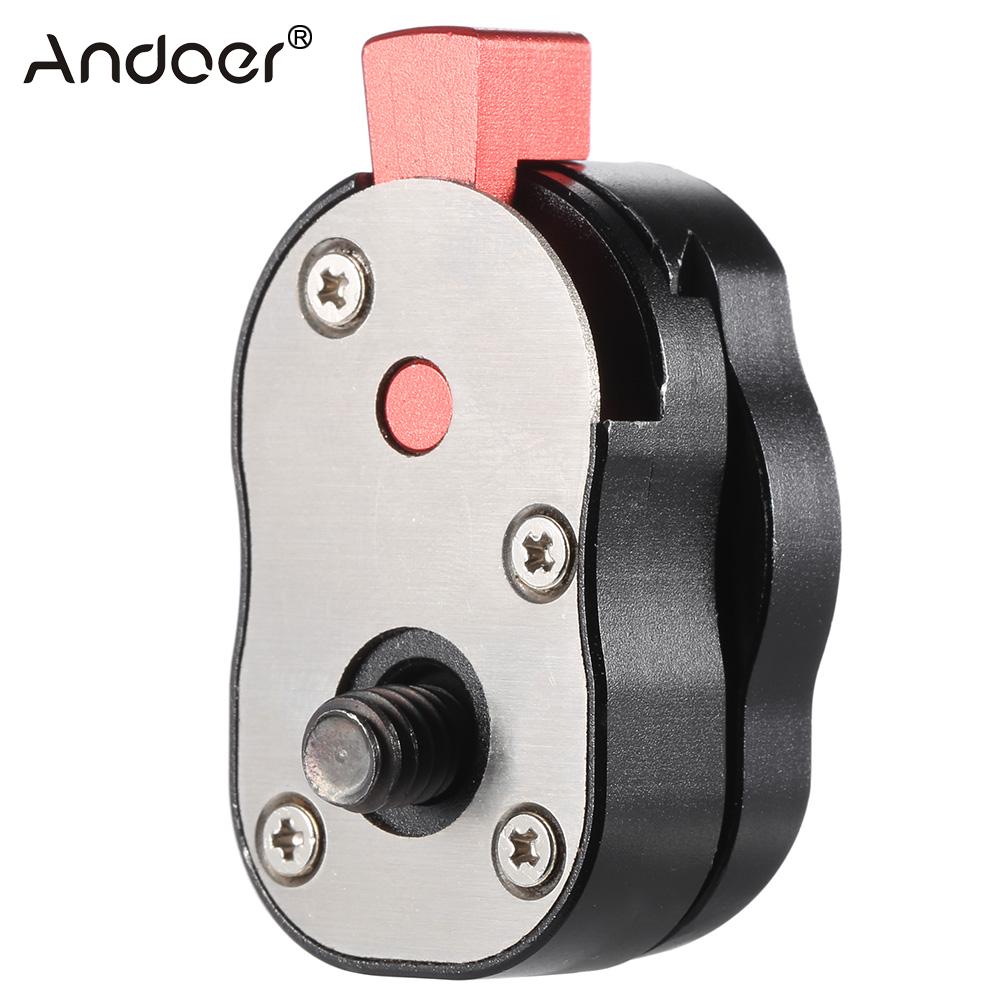 Andoer Mini Quick Release Plaat voor LCD Monitor Magic Arm LED Photo Light Camera Camcorder Rig Quick Release Plaat