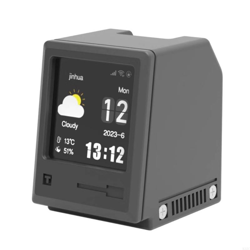 K32c multifunctionele bureau wifi digitale klok draadloos weerstation met thermometer hygrometer helderheid verstelbaar