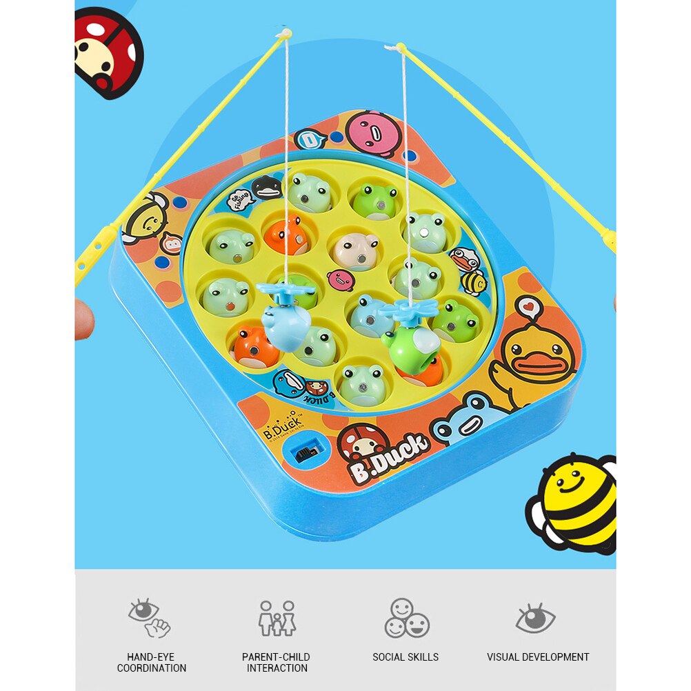 Elektrisk roterende fiskeri legespil med musik magnetisk fiskeri legetøj pædagogisk legetøj til børn  #30
