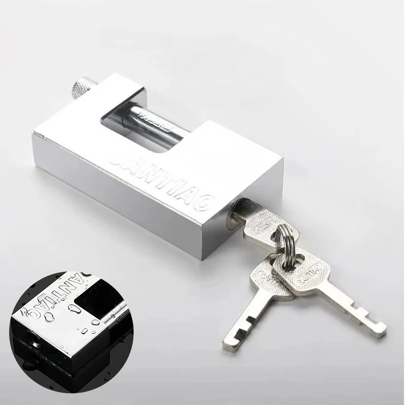 High Security Heavy Duty D-Shaped Padlock with 3 Keys Rust-proof Steel Lock for Garage Door Containers Gates and Warehouses