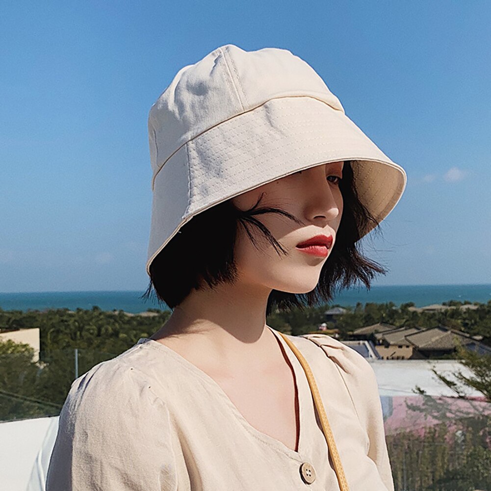 Effen kleur emmerhoed voor dames heren buitenzonwering brede rand emmerpet zonnehoed emmerpetten vissershoeden vissershoed