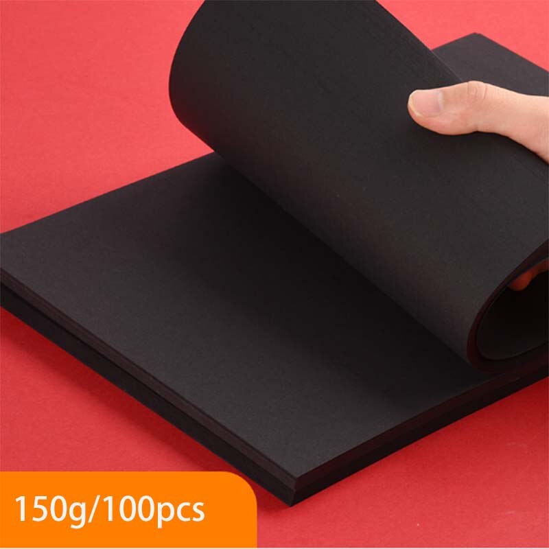 A4 sort kraftpapir diy håndlavningskort, der fremstiller håndværkspapir tyk pap pap: 150 gsm 100 stk sort