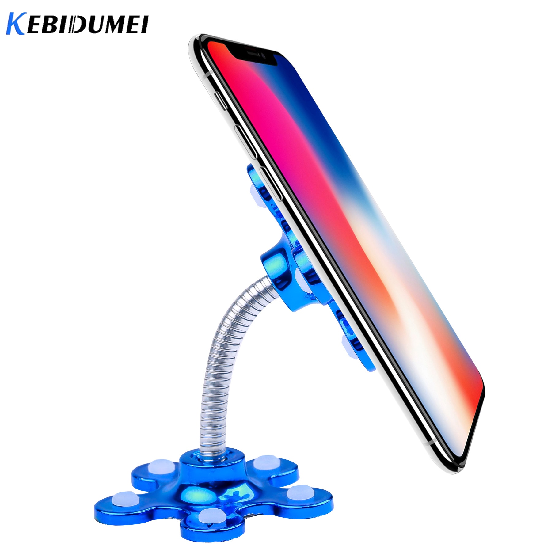 Blomma form roterbar metall magisk sugkopp mobilhållare bilfäste för ipad iphone samsung smartphones