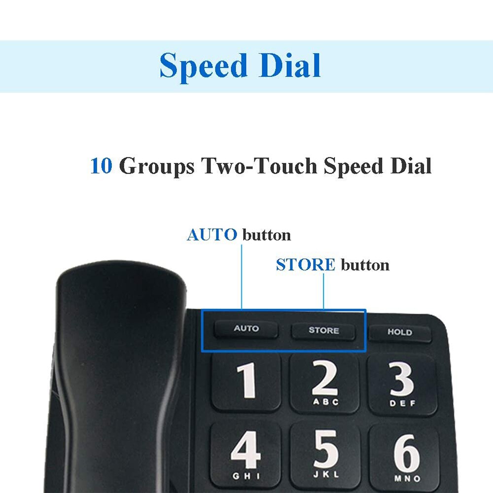 Amplified Grote Knop Vaste Telefoon Senioren Perfect Voor Low Vision En Slechthorenden Aids Met Luid Handsfree Speakerphone