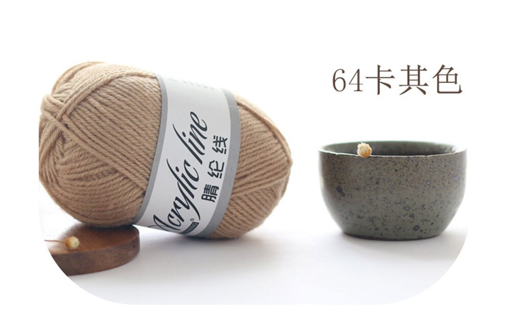 Fil à tricoter acrylique doux et pour bébé, 1 pièce = 50g, fil de tricot doux et pour tricot à la main, laine à faire soi-même, pull 64 couleurs disponibles: 64