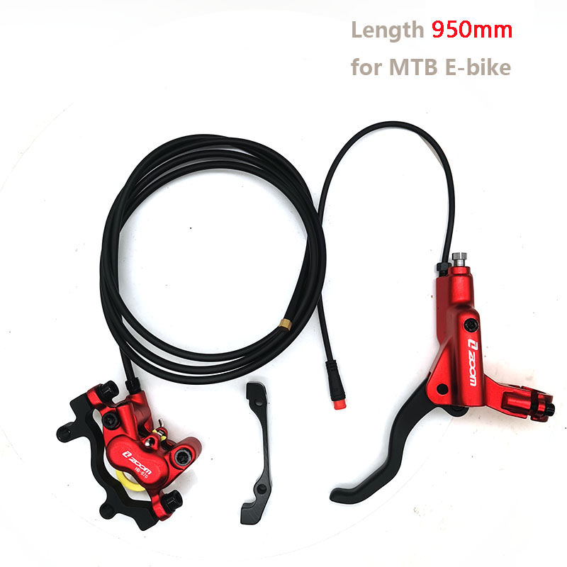 4-Pistons E-Bike Electric Scooter MTB MOTO Hydraulic oil Disc Brake 950mm 1300mm 2300mm Power off cut-off brake caliper: Light Grey