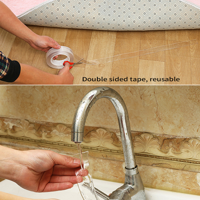 Nano-free Magic Tape Multiple Transparent Washable Adhesive Double-sided Adhesive Can Be Reused For Multiple Scenarios