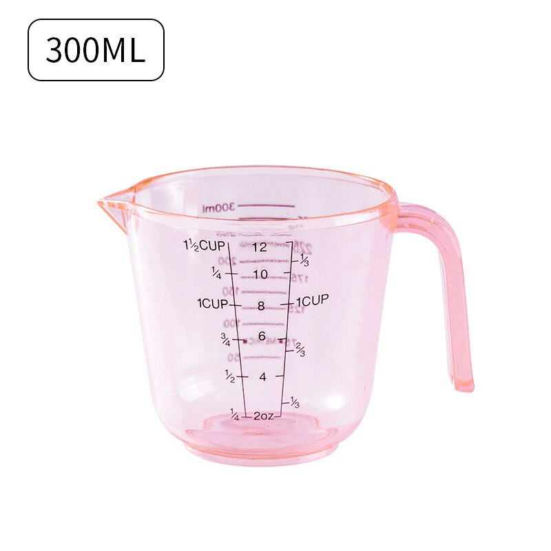 150/300ml Plastic Scale Measuring Cup Kitchen Measuring Tools For Baking Kitchen Tool Accessaries Measuring Food Baking Cups: pink / 150ml