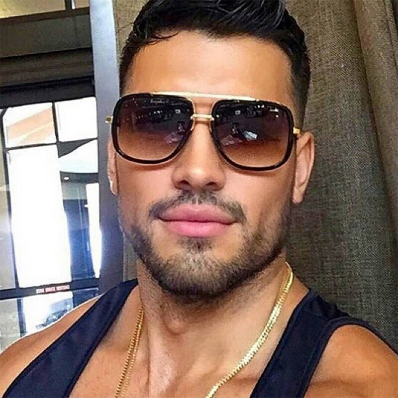 Mach One-gafas De Sol cuadradas para hombre y mujer, lentes De Sol unisex De lujosa, estilo Retro, De gran tamaño