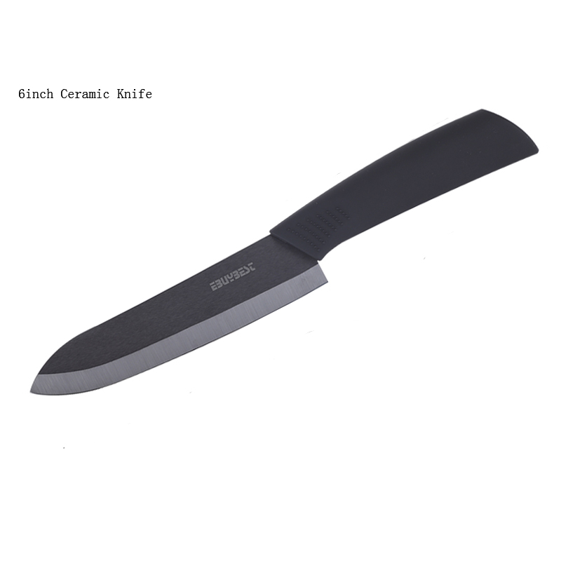 Keramisk kniv 6 tommer hvitt blad takket brødkniv keramiske kniver kjøkkenkniver kokk 6 tommers fargerikt håndtak kokeverktøy