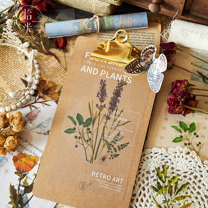 7 Sheets/pack Big Nature Stickers Set Flowers Plant Stickers For Journaling Planners Card Making Scrapbooking Diy Arts And Craft