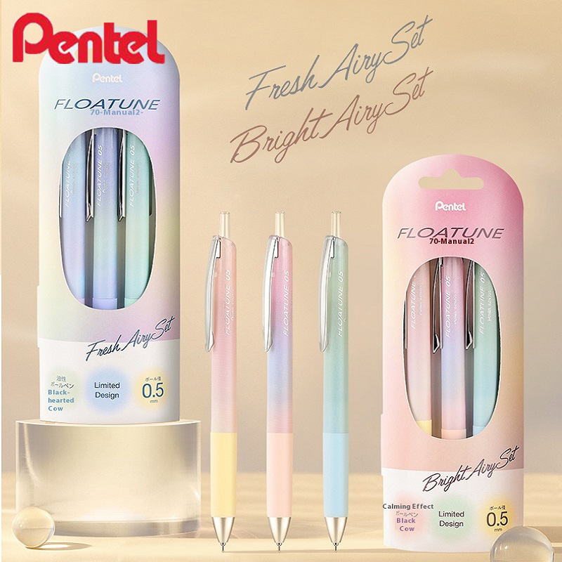Pentel FLOATUNE Pastelowy długopis żelowy 0,5 mm z cienką końcówką Lekki pręt mgły Odporny na rozmazywanie czarny długopis robić notatek Dziennik Estetyczne artykuły papiernicze