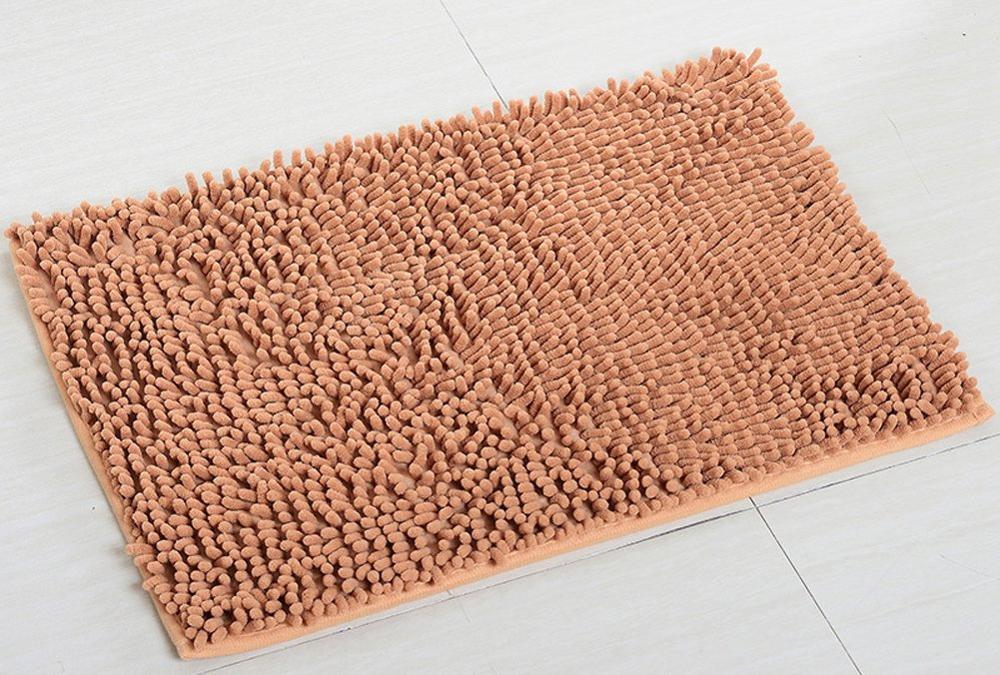 40*60 CM tapis de salle de bain Chenille tapis de bain antidérapants tapis de sol en microfibre absorbant l'eau rapide: Kaki foncé