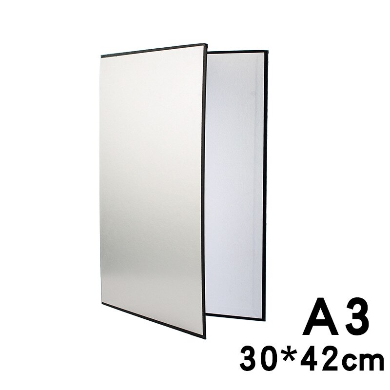 A3 Thickened Photography Cardboard Reflector Foldable Standing Shooting Still Life Supplement Light Black And White Edge Photo P: silver