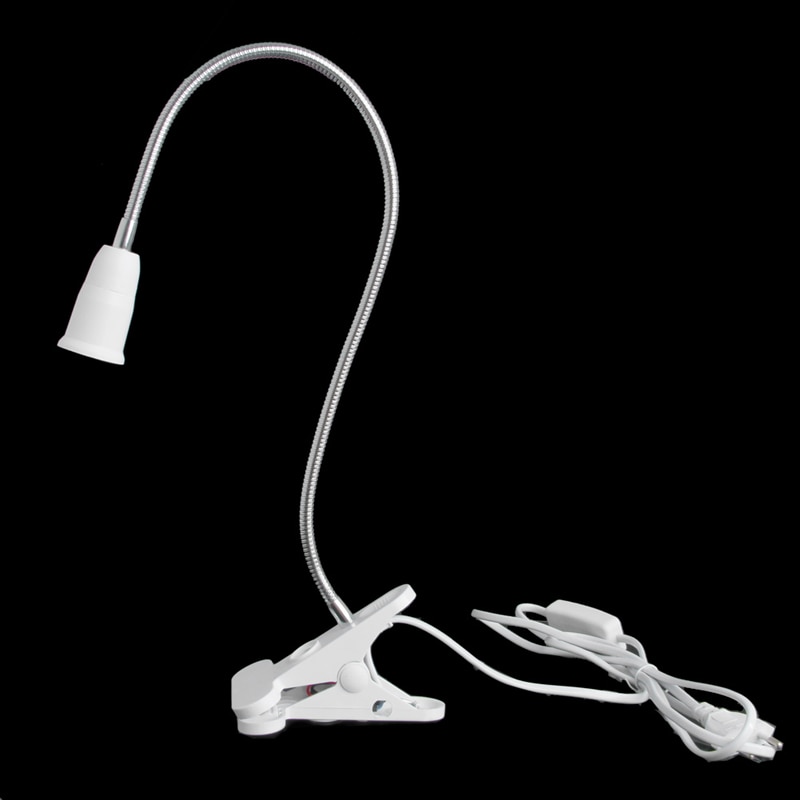 E27 50Cm Ac 85-265V Flexibele Clip Op Schakelaar Led Lamp Houder Socket Power Kabel