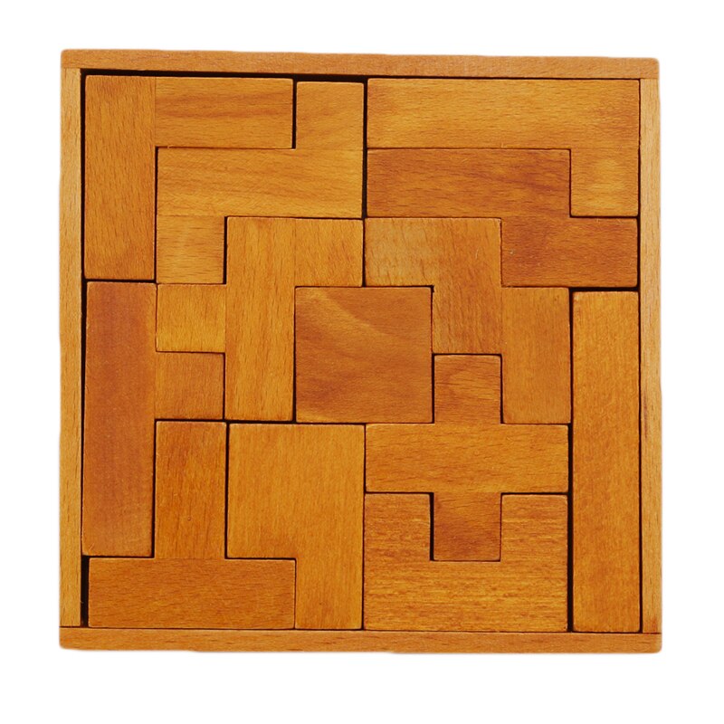 Juego de rompecabezas de madera sólida Pentominoes geometría desarrollo de la inteligencia infantil