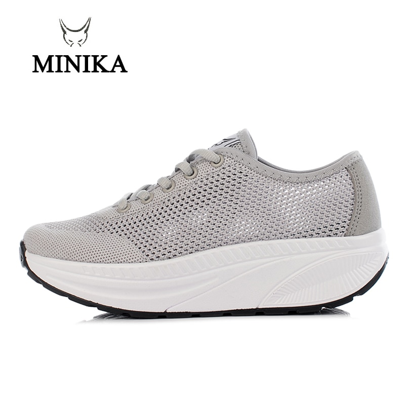 Summer Shopping Toning Shoes For Women Fitness Walking Slimming Jogging Sneakers 4.5 cm Wedge Platform Swing Shoes